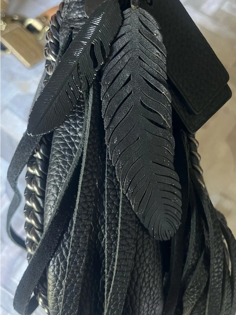 Coach Dakota Fringe Flap Crossbody Bag Black Whiplash  EUC - Picture 13 of 14